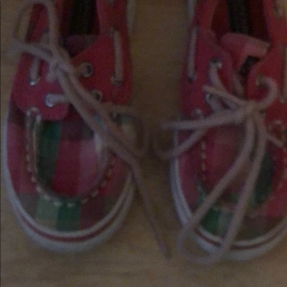 Sperry Pink Plaid Loafers, 6M - Picture 3 of 4